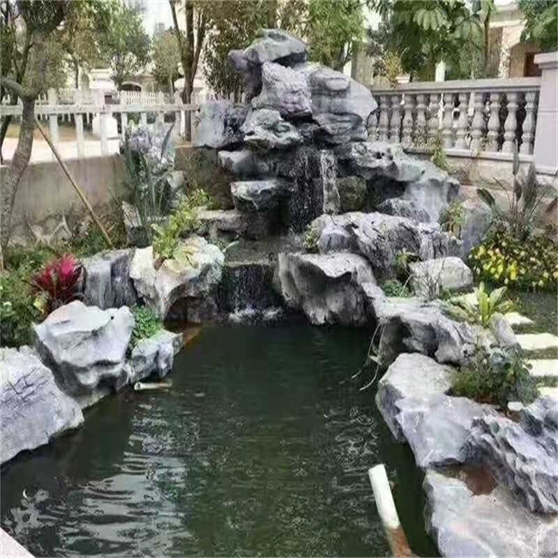 东平庭院假山鱼池图片